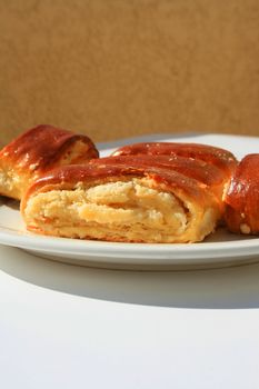 Close up of a nazook pastry on a plate.