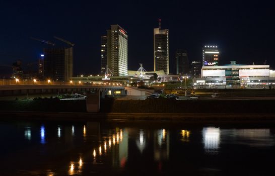 city in the night, Vilnius, Lithuania