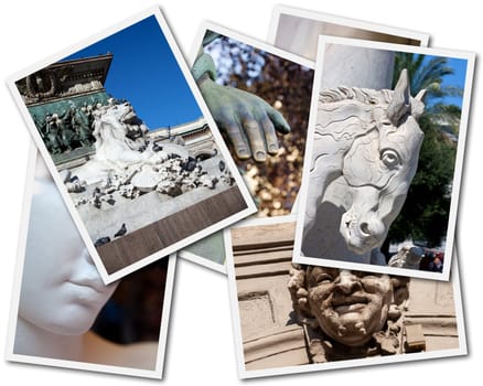 A set of statue collage, Italy