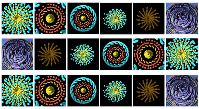 A lot of spiral shapes