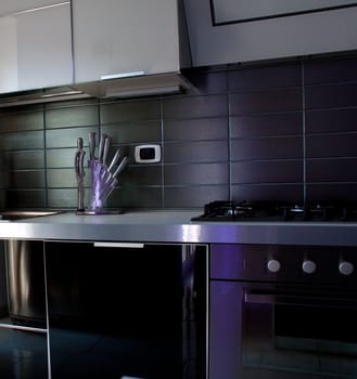 The Black and white kitchen