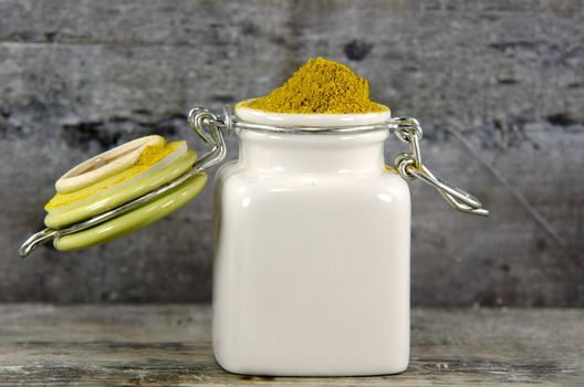 a jar with curry powder