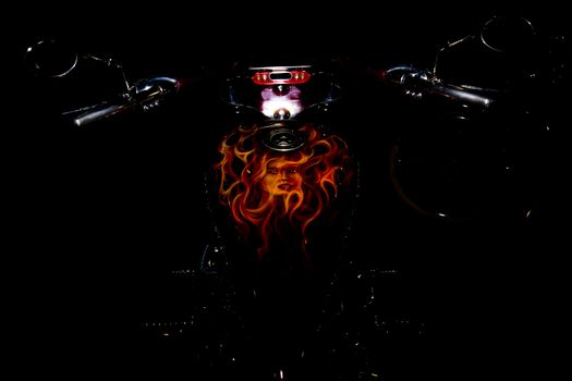 Custom and Concept Chopper on the black background