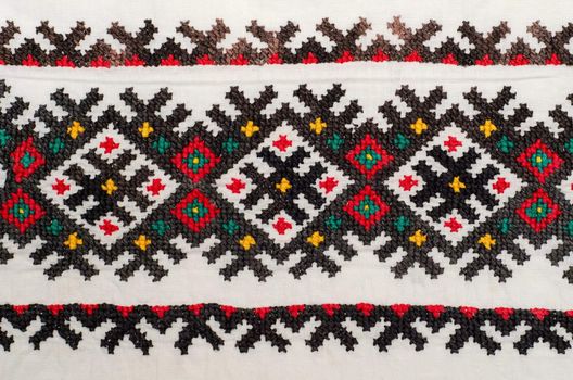 embroidered good by cross-stitch pattern. ukrainian ethnic ornament