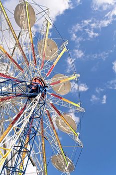 Ferris Wheel on a blue sky