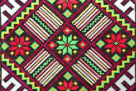 embroidered good by cross-stitch pattern. ukrainian ethnic ornament