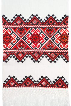 embroidered good by cross-stitch pattern. ukrainian ethnic ornament