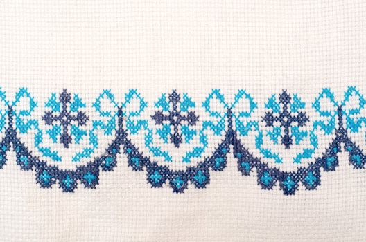 embroidered good by cross-stitch pattern. ukrainian ethnic ornament