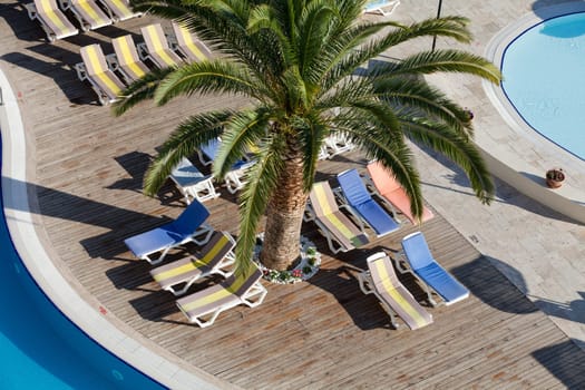 Swimming pool at the modern luxury hotel