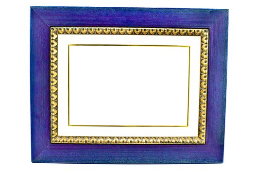 Empty Blue Wooden Picture Frame 
