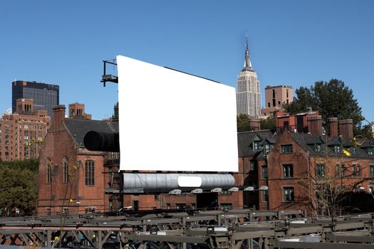 a blank billboard manhattan nyc near Empire State Building