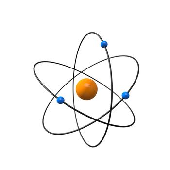 a three-dimensional representation of an atom for the icon view