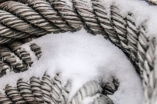 Wound up rope in the harbor