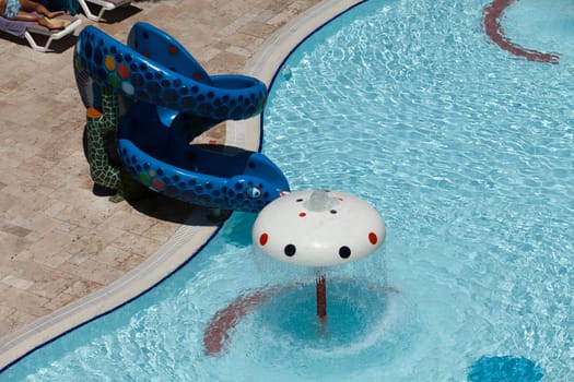 Swimming pool at the modern luxury hotel