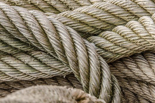 Wound up rope in the harbor