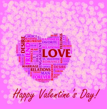 St. Valentine's Day collage over heart shaped pink background