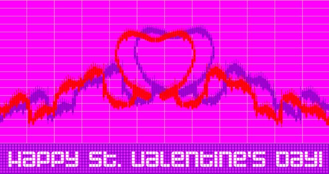 St. Valentine's Day greeting - financial graph imitation
