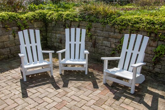 Armchairs in the botanic garden in hamburg