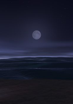 sea and moon