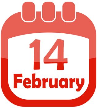 icon of Valentine's Day in a calendar vector illustration