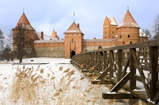 Famous m edieval castle in Trakai near Vilnius, Lithuania