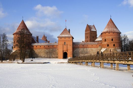 Famous m edieval castle in Trakai near Vilnius, Lithuania