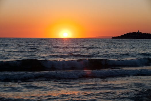 Sunset over the sea 
