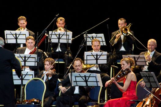 String and wind. Strauss Festival Orchestra Vienna in concert Crocus City Hall. 
Moscow - November 17, 2010