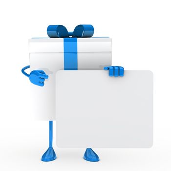 White gift box shows on billboard