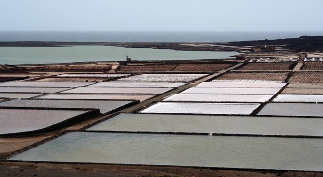 Salt works in Lanzarote from the isle of Lanzarote, Canarias.