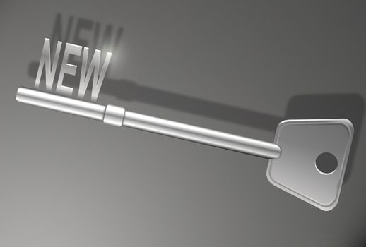 Illustration depicting a single key with a 'new home' concept.
