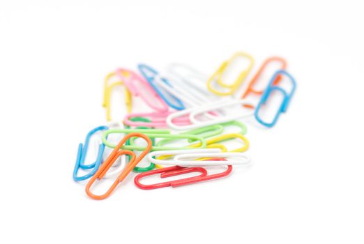 Multi colored paper clips on white background







Paper clips