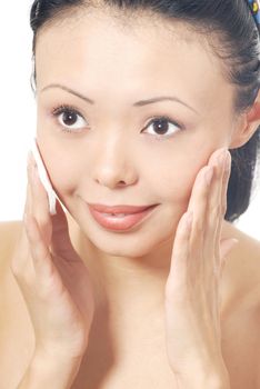 Beauty photo of the woman with skin sponge