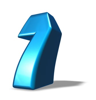 number seven on white background - 3d illustration