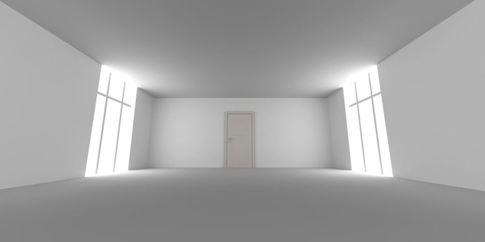 3D rendered Interior. An empty room. 