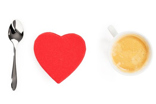 i love coffee on white background