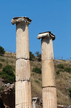 The Ionic column in the ancient Greek city Ephesus