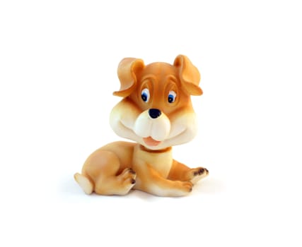 figure of a cote happy smiling kind dog (puppy) on white background