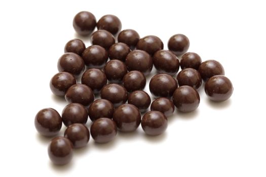cereal chocolate balls on a white background
