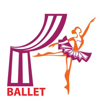 Template icon Art - a symbol of ballet. Vector sign.