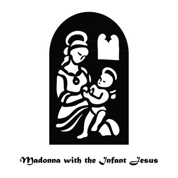 Illustration - Madonna with the Infant Jesus. Vector.