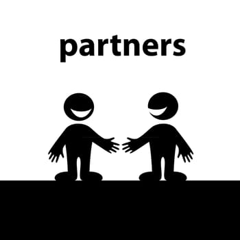 Partners. Business handshake. Conceptual vector illustration.