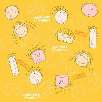 Pattern - children's emotions, seamless background for your design.