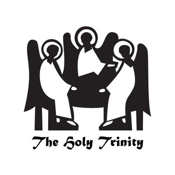 Illustration - The Holy Trinity. Icon: Saint Trinity - father, son and Holy Spirit. Vector.