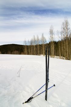 Taking a break on a ski trip.