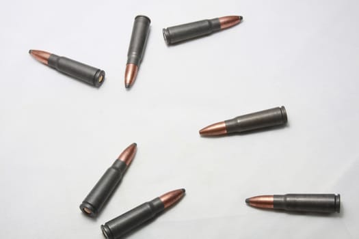 7.62mm copper solid tipped bullets used in many assualt style weapons.