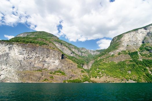 Fjord Scenic from the pass between Aurlandsfjord and naeroyfjord (n�r�yfjord), in Sognefjord, Norway