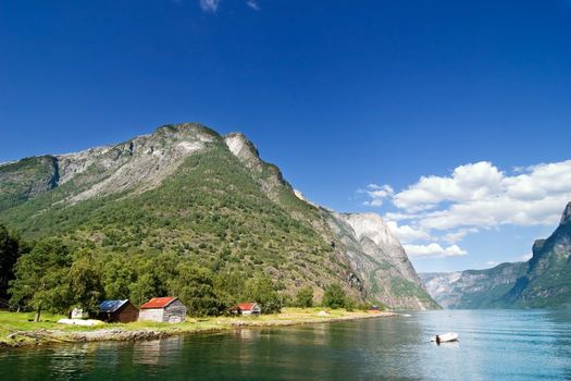 Mountain farm in the Sognefjord, Norway.