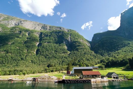 A small mountain farm in Sognefjord, Norway.
