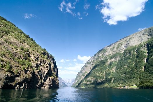 Sognefjord near Gudvangen in the western area of Norway.